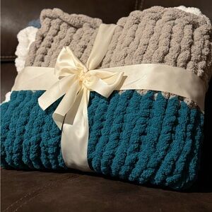 Chunky Hand Knit Blanket
